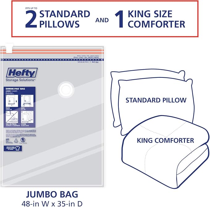 Space Bags Vacuum Storage Bags for Bedding Jumbo Compression 3 Pack Clear for Comforters Blankets (3 Jumbo/Bedding Solo) - Image 6