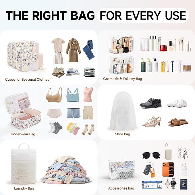 OlarHike 9 Set Packing Cubes for Travel,Gifts for Women Mom,Anti-Tearing Suitcase Organizer,with Over 1000 pcs Mesh Holes,Vacation Essentials & Accessories for Cruise Ship - Image 8