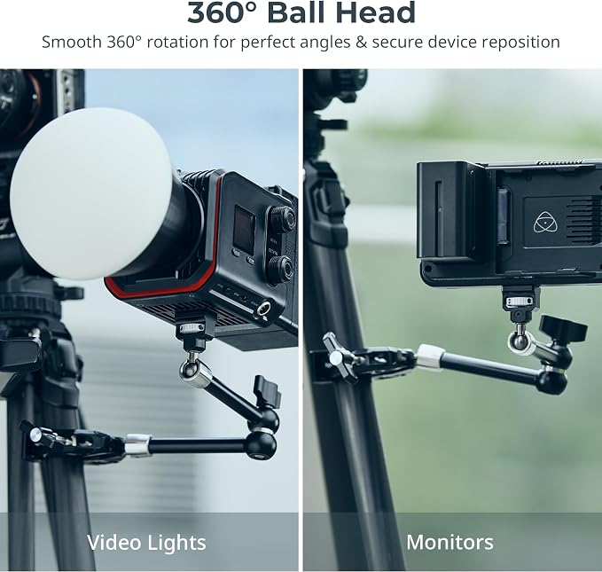 SMALLRIG 12.9 Inches Magic Arm Clamp, with 1/4'' Screw & Anti-Deflection Retractable Pin, Clamp Mount for GoPro/for Insta360 /for DJI Action/for DSLR/for Light/for Monitor/for Phone - 5312 - Image 4