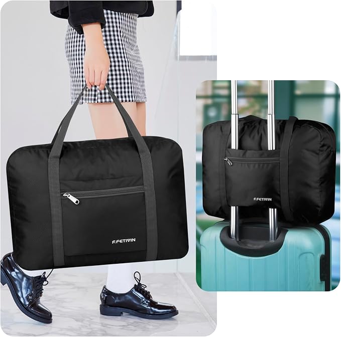 F.FETIVIN Personal item travel bag 17.7x12.6x6.3 for Spirit Airlines Lightweight carry on duffle bag for Gym,Sports,Vacation(Black) - Image 6