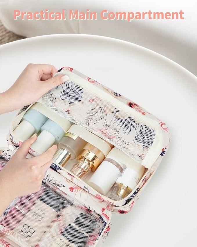 Narwey Small Hanging Travel Toiletry Bag for Women, Travel Bag for Toiletries, Makeup Bag Organizer Cosmetic Bags Make Up Bags for Girls - Image 5