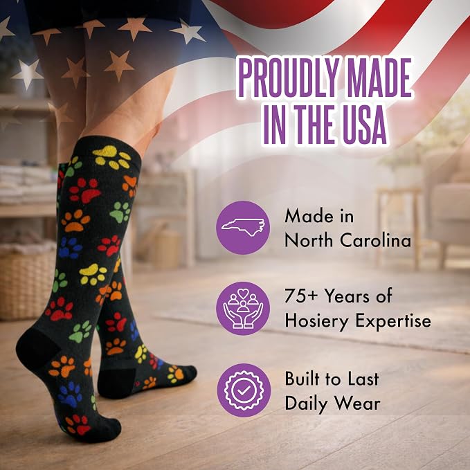 Crazy Compression Socks, Comfortable Support Socks for Recovery, Travel, Hiking, and Long-Hour Comfort w/Fun Designs - Image 6