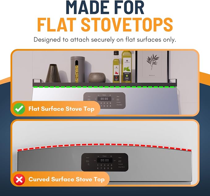Extendable Steel Over the Stove Shelf for Back of Stove (16 to 30 Inches) Magnetic Stove Top Shelf for Kitchen Stove, Over Stove Shelf for Back of Stove - Over the Stove Spice Rack Shelf - Image 4