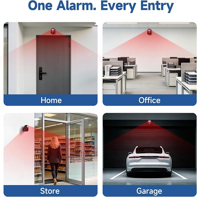 Motion Sensor Alarm, Wireless Indoor Motion Detector with Remote Control | Wireless Store Welcome Motion Sensor with 11-Language Welcome Chime, 3 Modes Alert & 4-Level Volume Adjustable - Image 6