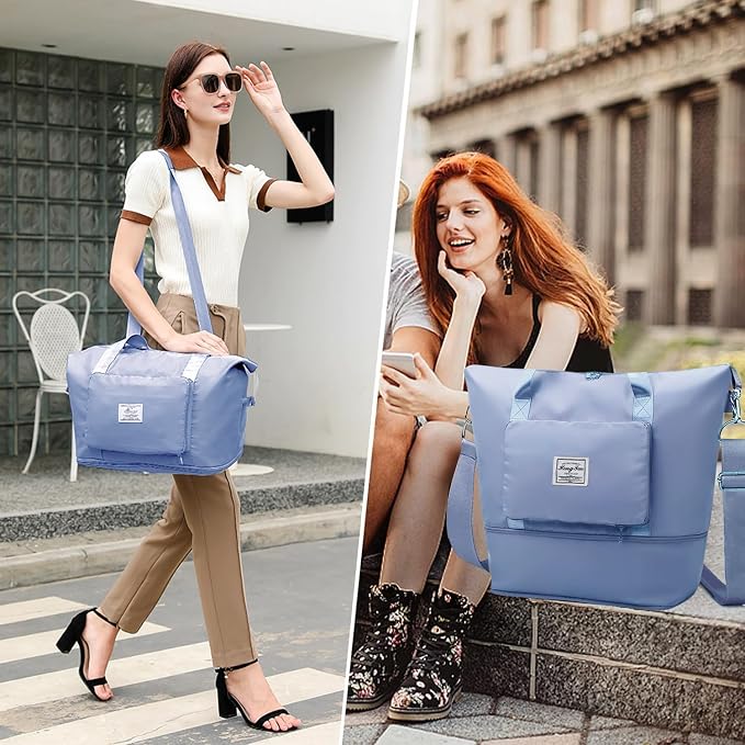 Travel Duffel Tote Bag,Travel Weekender Overnight Bags Women Carry On Bag Totes for Airplanes,Sports Gym Duffle with Trolley Sleeve - Image 5