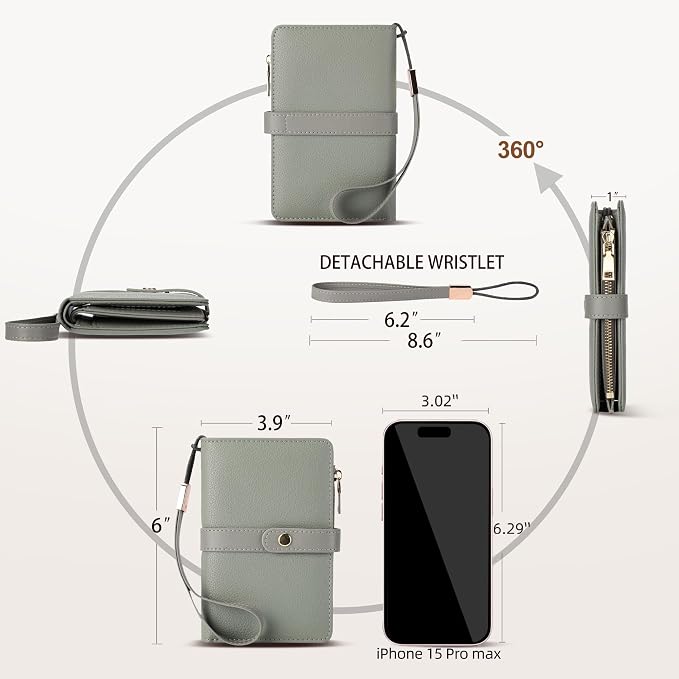 Small Wallet Women RFID Blocking Vegan Leather Slim Thin Bifold Credit Card Wallet Passport Holder Ladies Travel Wallet Mini Purse with Zipper Pocket - Image 4