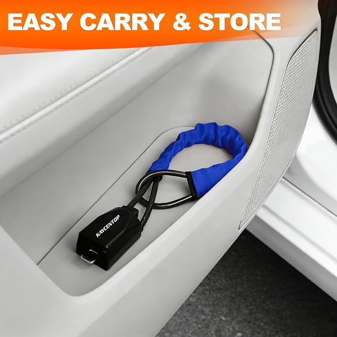 KAYCENTOP Car Steering Wheel Lock to Seat Belt Lock, Anti-Theft Device, Max 17 Inch Length, Small and Light-Weight, Multi-Functional, Fit Most Vehicle, SUV, Golf Cart Security (Blue) - Image 8