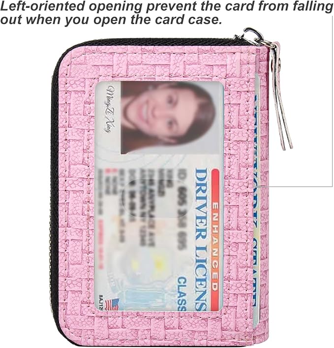 Credit Card Wallet, RFID Card Case Wallet, Zipper Card Cases Holder for Men Women, RFID Blocking, KeyChain Wallet, Compact Size Card Organizer Case for Women - Image 2