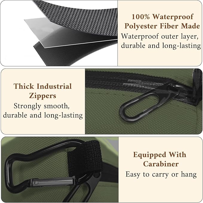 Small Toiletry Bag for Men, Travel Bag Waterproof and Foldable for Storage Mini Toiletry Bag Equipped With Carabiner for Easy Portability (army green) - Image 5