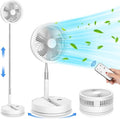 Portable Foldable Rechargeable Oscillating Fan - 8.6" 8000mah Remote Fan | Battery Operated USB C Small Fan Quiet Table Desk Fan Folding Standing Pedestal Fan for Bedroom Rome Office Camping Travel by LIPETY