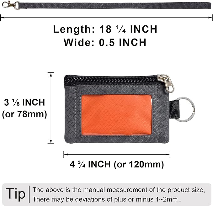 CHENSPRX Minimalist RFID Blocking Small Wallet with ID Window,WaterResistant Zip Id Case Wallet with Lanyard Keychain for Cards,Cash,Travel,Women,Men - Image 5