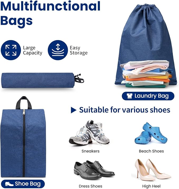 Compression Packing Cubes for Travel, Lightweight Vacation Travel Essentials, Travel Accessories for Suitcase Organizer Bags Set, Durable Luggage Organizer - Image 6