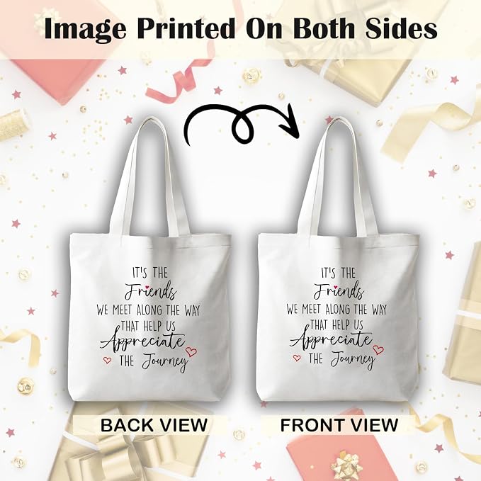 JINYO Preppy Canvas Tote Bag, Inspirational Tote Bags for Women - Image 7