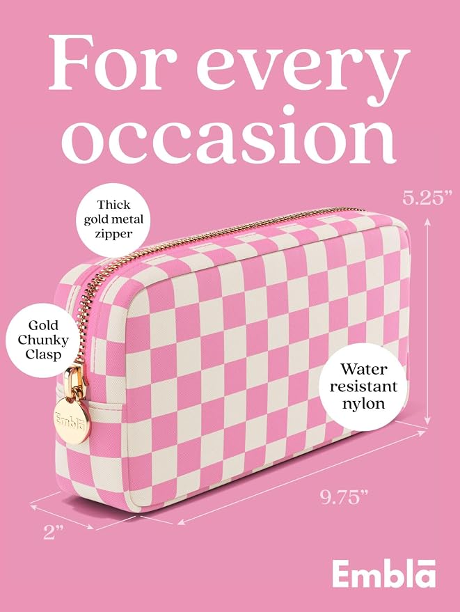 Makeup Bag for Women, Travel Cosmetic Organizer, Waterproof Toiletry Pouch | Small Nylon Cosmetic Bag with Zipper, Water-Resistant Beauty Pouch for Purse, Travel Essentials, Make up Case - Image 2
