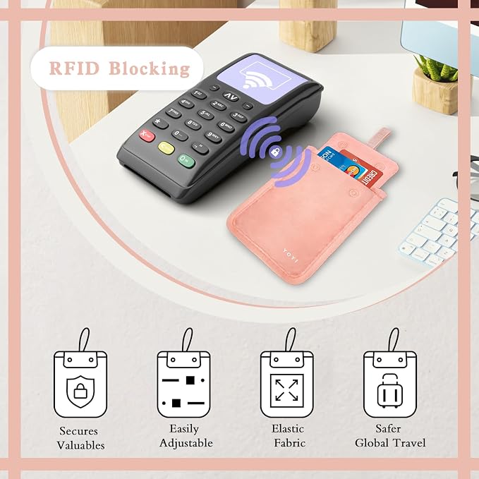 YOYI YOYI RFID Blocking Bra Wallet Neck Strap Hidden Pocket Cash Card | Skin-friendly fabric so thin it disappears inside your bra, RFID blocking keeps cards and cash secure from theft on the go - Image 4