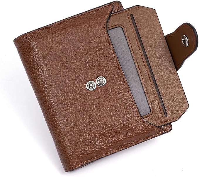 BOSTANTEN Leather Womens Wallet Small RFID Blocking Credit Card Holder | Removable ID Window, Zipper Coin Pocket, Bifold, Minimalist, Fits Small Purses, Daily Use, Ladies Gifts, Brown - Image 4