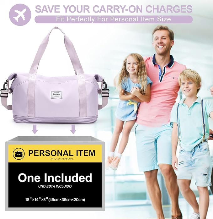 Travel Duffel Bag, Sports Tote Gym Bag, Shoulder Weekender Overnight Bag for Women - Image 5