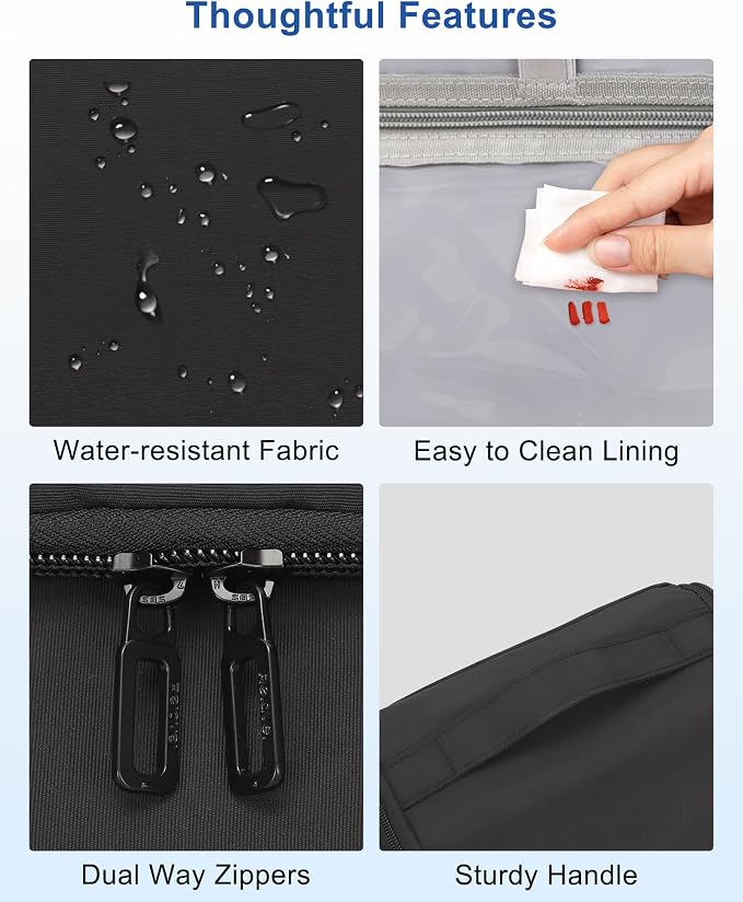Relavel Hanging Toiletry Bag for Men and Women, Travel Toiletries Bag Water-resistant Large Makeup Cosmetic Organizer Storage, Shaving Dopp Kit Shower Bathroom Hygiene Bags, Carry-on Travel Essentials - Image 9