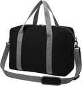 30L Foldable Underseat Travel Duffel Bag 17.3"x13.8"x7.9" – Lightweight Carry on Luggage for Women and Men, Waterproof Overnight Bag, Gym Sport Holdall, Hospital Tote with Trolley Sleeve, Black by WAAYAA