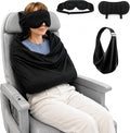 Avernio Travel Pillow with Eye Mask, 3-in-1 Airplane Sleep Support Travel Essentials for Comfort, Portable Sleep System with Neck Support Head Strap, Sleeper Hold for Flight Car Train (M Size) by Unknown