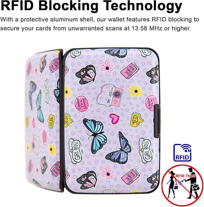 Credit Card Holder Small RFID Blocking Wallet Business Metal Slim Mini Aluminum Hard Case for Women Men - Image 2