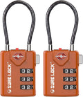 SURE LOCK TSA Approved Luggage Locks with Open Alert Indicator, 3 Digit Combination Cable Travel Lock for Suitcase, Backpack, Gym Locker, Toolbox & Travel Bag by Hopeyoucanstaysafe
