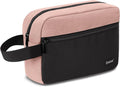 Elviros Travel Toiletry Makeup Bag for Women Hanging Toiletries Dopp Kit Small Bathroom Hygiene Tool and Medicine bag for Traveling Essential Shaving Pouch,Gifts for Women(Pink&Black) by Elviros