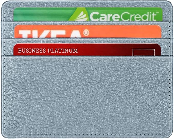 FINTIE Slim Minimalist Front Pocket Wallet RFID Blocking Credit Card Holder | Card Cases with ID Window for Men Women, Ice Blue - Image 5