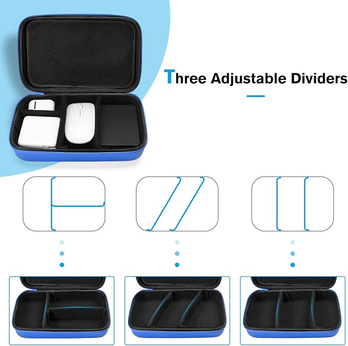 ProCase Hard Travel Electronic Organizer Case for MacBook Power Adapter Chargers Cables Power Bank Apple Magic Mouse Apple Pencil USB Flash Disk SD Card Small Portable Accessories Bag - Image 7