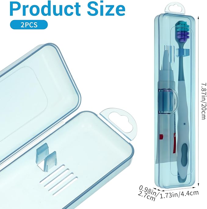 Molain 2Packs Toothbrush Travel Case, Portable Breathable Toothbrush Travel Holder Compact Plastic Case for Camping Gym Office Business Trips Vacation - Image 2