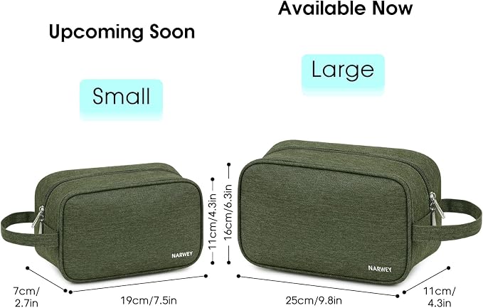 Narwey Travel Toiletry Bag for Women Traveling Dopp Kit Men Travel Bag for Toiletries Cosmetic Bag Makeup Bag Medicine Bag for Traveling (Army Green) - Image 4