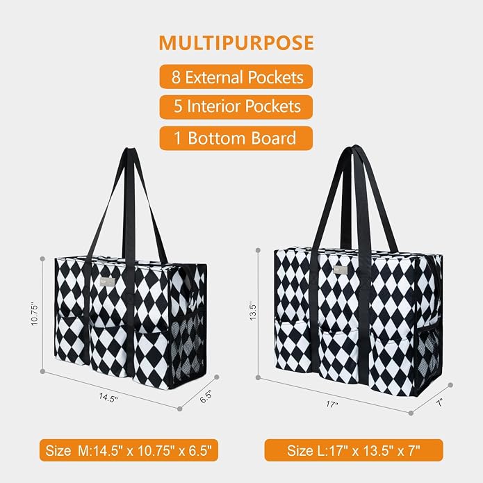 TOPDesign Utility Water Resistant Tote Bag with 13 Pockets, Top Zipper Closure & Thick Bottom Support, for Working Women - Image 2