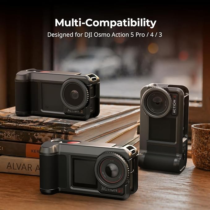 SMALLRIG Street Grip Kit for DJI Osmo Action 5 Pro / 4/3, Aluminum Cage with Shoulder Strap, Lens Protection Ring, Protective Frame with 1/4"-20 Locating Holes, for Street Photography - 6371 - Image 2