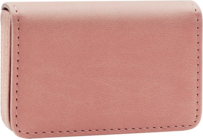 RFID Blocking Wallet - Minimalist Leather Business Credit Card Holder (Orange Pink) by AI-DEE