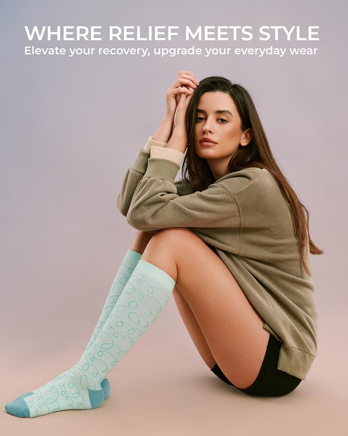 FITRELL 4 Pairs Compression Socks for Women & Men, 15-20mmHg Circulation Support for Athletic Travel Daily Wear - Image 4