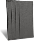 WOXVM Credit Card Holder Wallet RFID Blocking Slim Credit Card Cases Holder Premium Leather Minimalist Front Pocket Small Wallet with 6 Card Slots and 1 Pockets for Men Women (Grey) by WOXVM