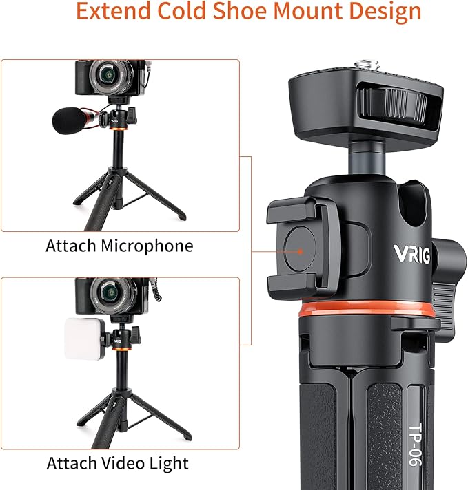 VRIG 21.6" Extension Pole Tripod for DJI Osmo Pocket 4/3,Insta360 Luna Ultra, Mini Selfie Stick Tripod Stand Handle Grip for Insta360 X5,Xtra Muse Webcam Canon G7X Mark III Sony Cameras Vlogging - Image 6
