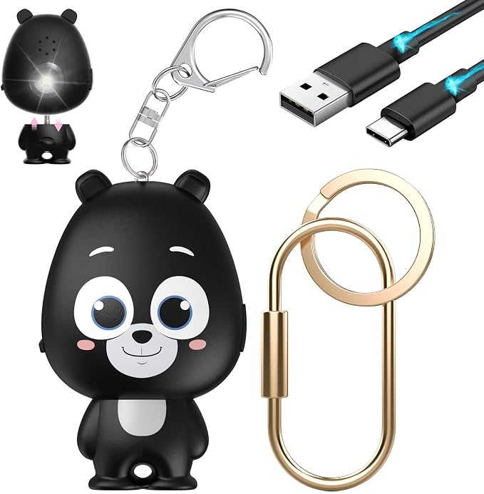 Rechargeable Personal Alarm for Women – 130dB Loud Emergency Alarm Keychain with Strobe Light, Self-Defense Safety Alarm with Low Battery Alert for Women, Kids & Seniors by VIGOROAD