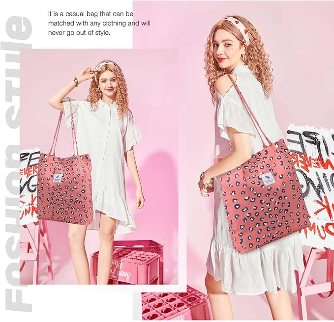 LHMTQVK Corduroy Tote Bags for Women, Large Capacity Tote Purse Reusable Grocery Shoulder Bag with Inner Pockets - Image 5