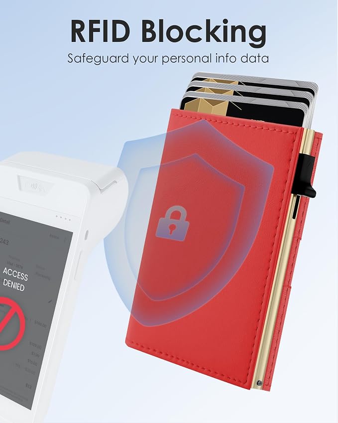 QLD RFID Wallet for Women - Small Slim Trifold Wallet Anti-Theft Pop up Card Holder, Minimalist, Ultra Thin, Front Pocket, Premium Leather, 9-11 Cards Capacity | ID Window | Cash Slot - Image 4