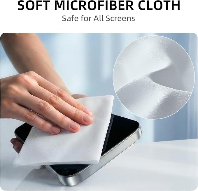 llano Lens Cleaning Cloth, Screen Cleaning Cloth 5 Pack (23cm x 23cm) | Nano Fiber Cloth for Camera Lenses, Smartphone Screens, Tablets, Computer Monitors, Vacuum-Packed and Reusable - Image 2
