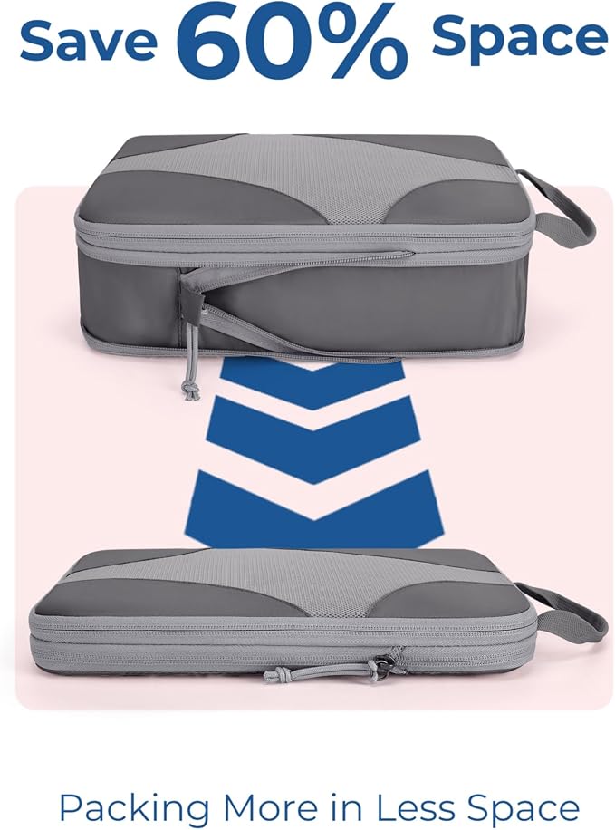 Bagsmart Compression Packing Cubes, Travel Bag Cruise Ship Essentials | Lightweight, Compressible Suitcase Organizer Set fit Standard Carry-On & Checked Luggage, 6 Set, 14 Set Washable Packing Bags - Image 4