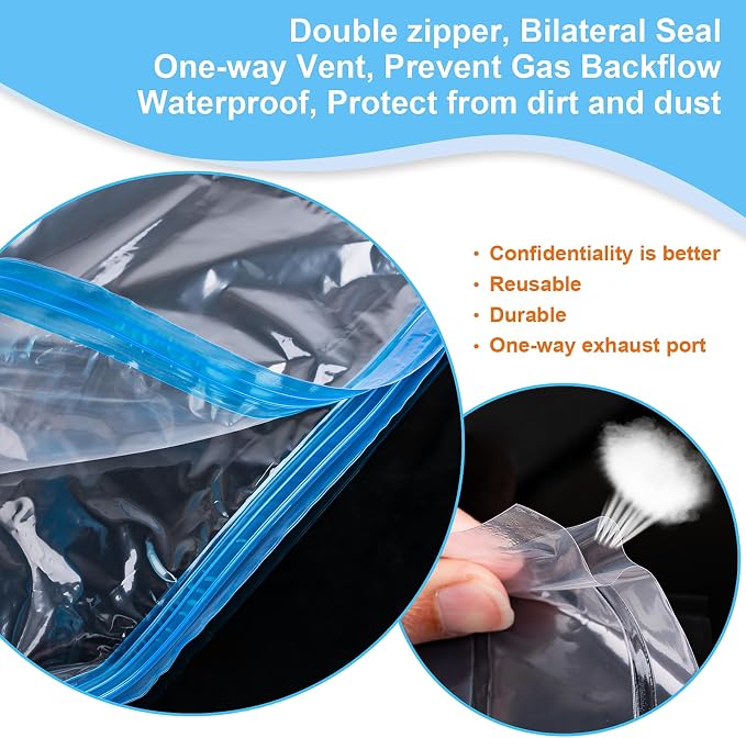 10 PCS Compression Bags for Travel Essentials, 3 Sizes Space Saver Bags, No Vacuum or Pump Needed, Roll Up Vacuum Packing for Clothing Storage, Cruise Accessories, Luggage & Home Organizers - Image 4