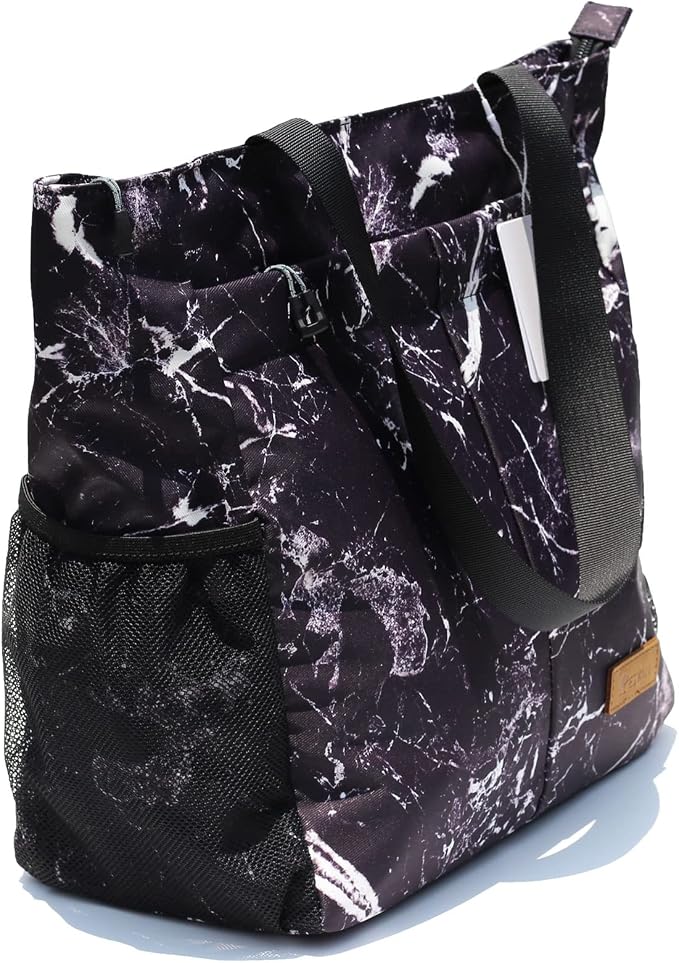 ESVAN Original Floral Tote Bag Large Shoulder Bag with Multi Pockets for Gym Travel Beach Daily Bags - Image 6