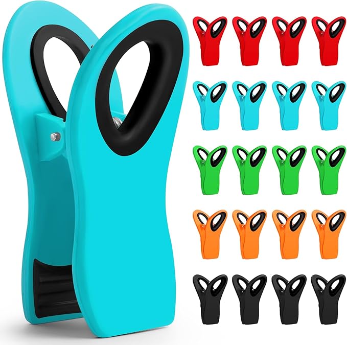 JETMORE 20 Pack Chip Clips, Food Clips, Magnetic Bag Clip for Chips, Snack | Built-in magnets add fridge-side storage, heavy-duty chip clips seal snacks, while kitchen clips keep pantry bags organized by Jetmore