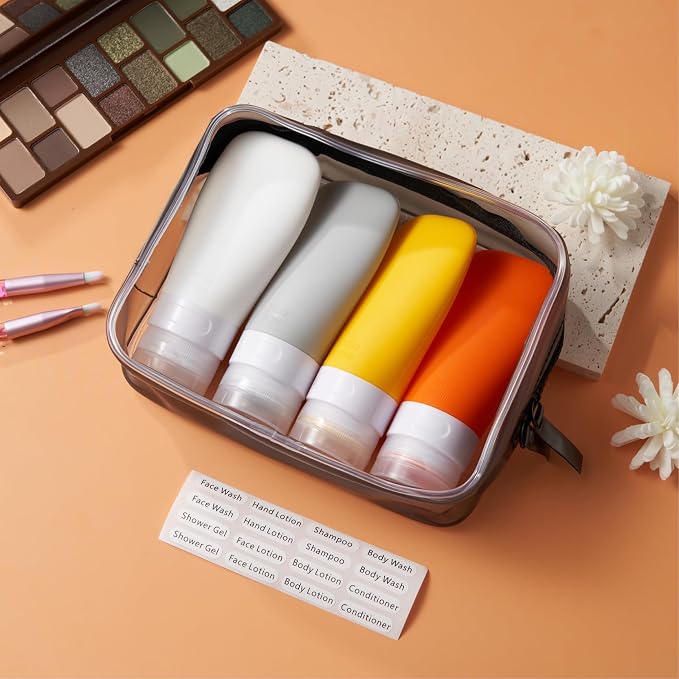 INSFIT Travel Bottles for Toiletries, TSA Approved 3oz Travel Size Containers, BPA Free Leak Proof Squeezable Silicone Tubes for Shampoo Conditioner Lotion Body Wash with Labels - Image 7