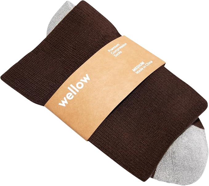 Wellow Knee High Compression Socks for Men & Women, 18–25 mmHg, Bamboo Viscose, Swelling Relief by WellowCompressionSocks