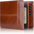 Swallowmall Mens Wallet Rfid Blocking Leather Wallet for Men Bifold Wallets with 1 ID Window 16 Card Slot Brick Red by Swallowmall