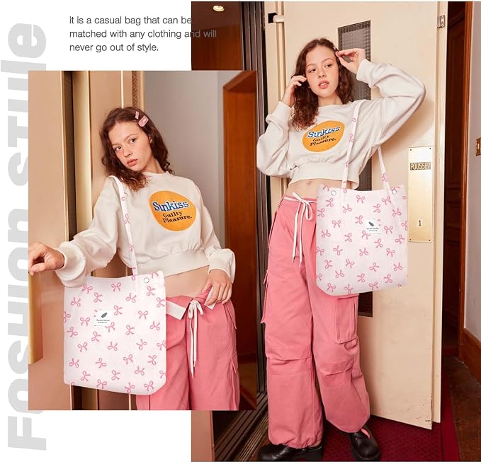 LHMTQVK Corduroy Tote Bags for Women, Large Capacity Tote Purse Reusable Grocery Shoulder Bag with Inner Pockets - Image 5