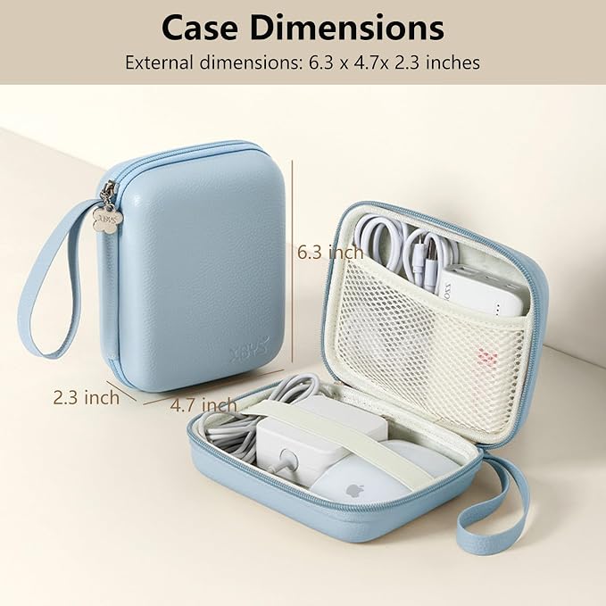 Charger Case for Macbook, Portable Tech Electronic Organizer Bag, Small Travel Storage Pouch for Laptop Accessories, MacBook Power Adapter, Charging Cords, USB Drives, Power Bank (Blue, L) - Image 2